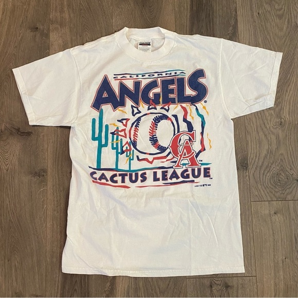 Vintage 1996 Los Angeles Angels Baseball Cactus Spring Training Graphic Shirt M - Picture 1 of 7